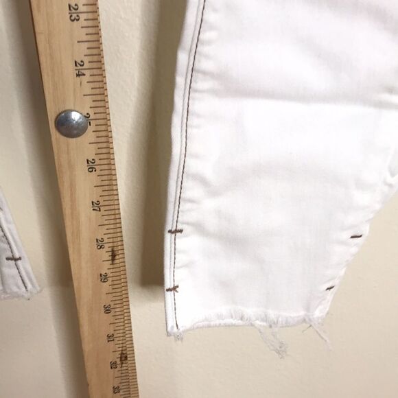 One teaspoon Hoodlums mid waist stretched fitted bow leg white jeans size 27 - Picture 6 of 13